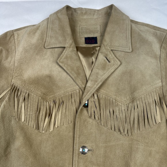 Polo Ralph Lauren Suede Fringe Jacket Leather Western Concho Authentic Dry Goods - Picture 2 of 16